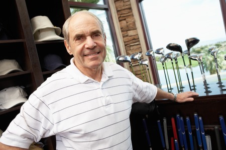 Man in a Golf Shopの写真素材