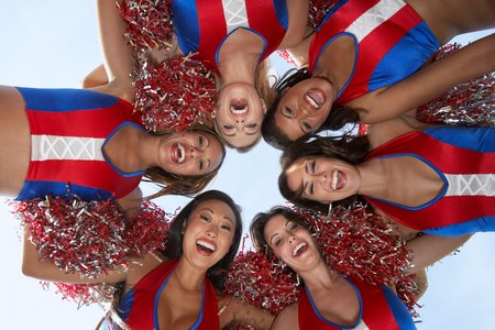 Cheerleaders in a Huddleの写真素材