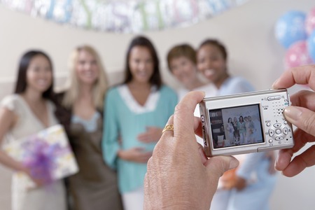 Friends Enjoying a Baby Showerの写真素材