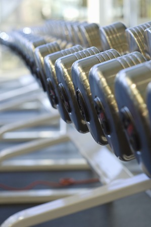 Dumbbells on Rack at Gym