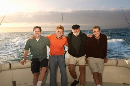 Family on fishing boat (portrait)