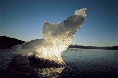 Block of ice in ocean
