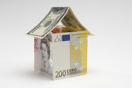 House made of paper currencyの写真素材