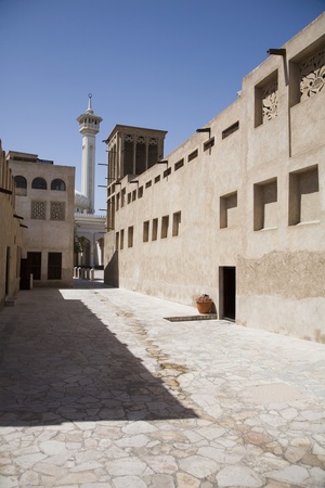 UAE Dubai The Bastakia Mosque in the old Bastakia Quarter of Bur Dubaiの写真素材