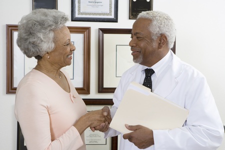 Senior medical practitioner and clientの写真素材