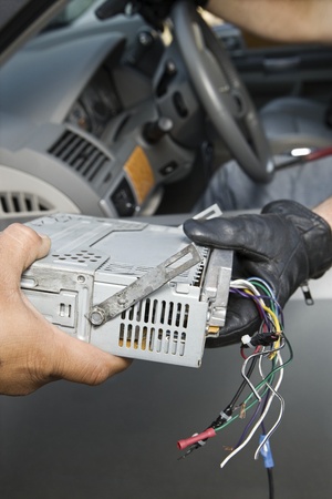 Theft of car radioの写真素材