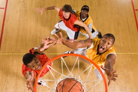 Basketball match view from above rimの写真素材