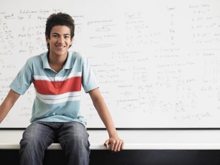 Teenager in Science Classの写真素材