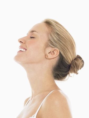 Young Blond Woman Laughingの写真素材