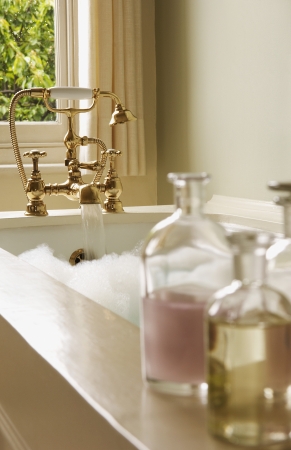 Bottles of Bath Oils by Bubble Bathの写真素材