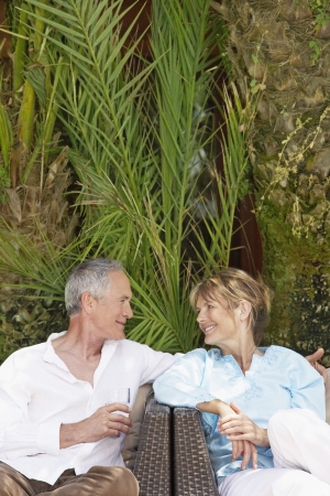 Couple Relaxing Outdoorsの写真素材