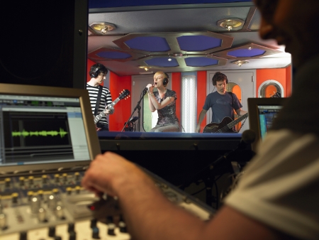 Band in Recording Studio