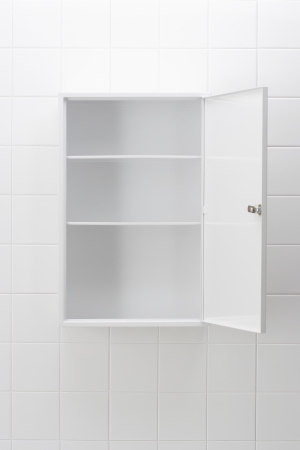 Empty bathroom cabinetの写真素材