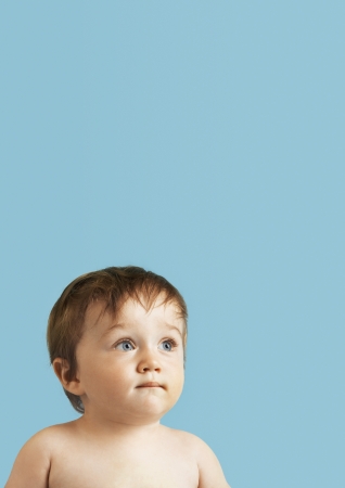 Baby looking upの写真素材