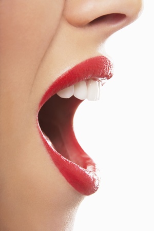 Open Red Lipsの写真素材