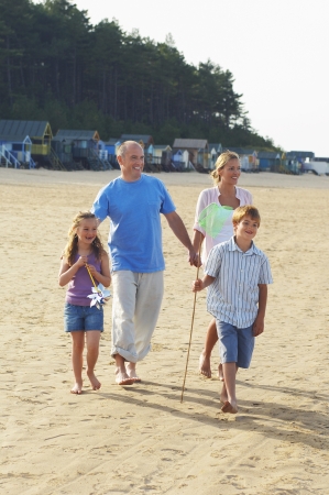 Vacationing Family at Beachの写真素材