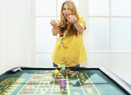 Woman Gamblingの写真素材