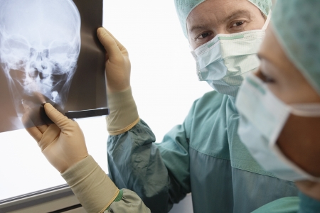 Radiologists Examining an X-Rayの写真素材