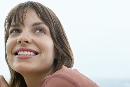 Smiling woman close-upの写真素材