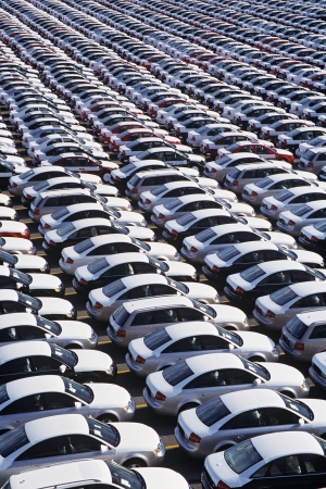 Rows of Carsの写真素材