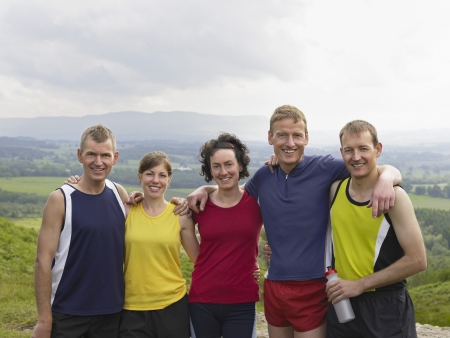 Group of friends in countryside portraitの写真素材