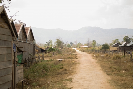 Dirt Road in Villageの写真素材