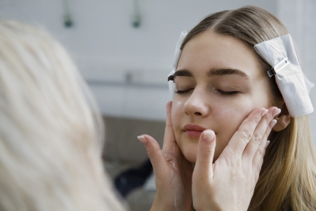 Model Having Makeup Appliedの写真素材