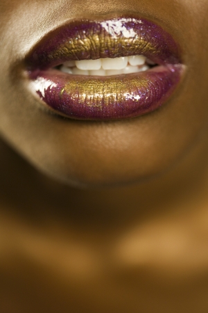 Closeup of Young Woman's Mouthの写真素材