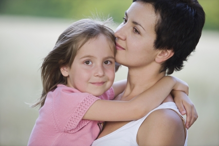 Woman Holding Little Girlの写真素材