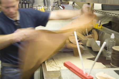 Traditional shoemaker workshop