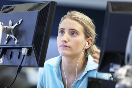 University student using computer