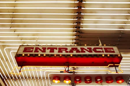 Entrance sign low angleの写真素材