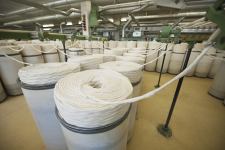 Spinning factory materials