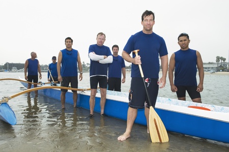 Outrigger canoeing team group portrait