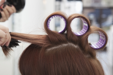 Three hairderssing rollersの写真素材