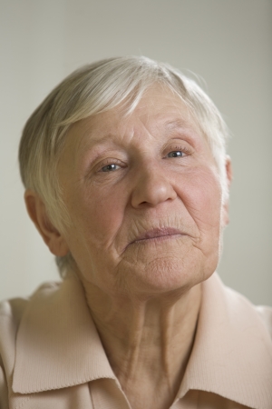 Portrait of elderly woman with short grey hairの写真素材