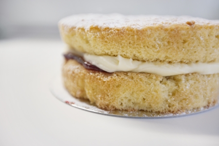 Close-up view of Victoria sponge cakeの写真素材
