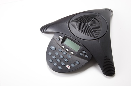 Conference phone over white background