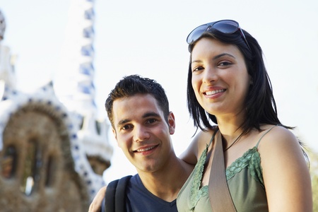 Smiling young couple portraitの写真素材
