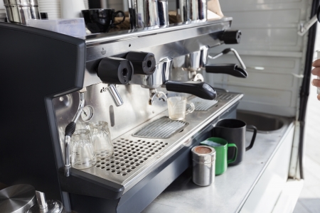 Close-up of coffee machineの写真素材