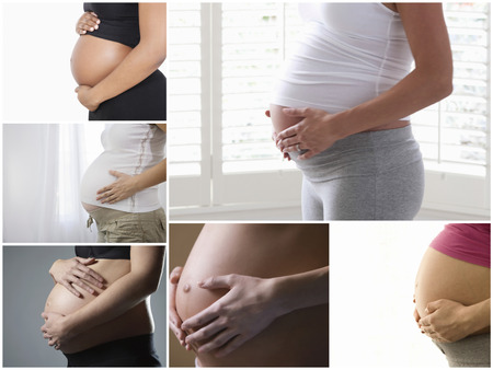 Collage of pregnant women