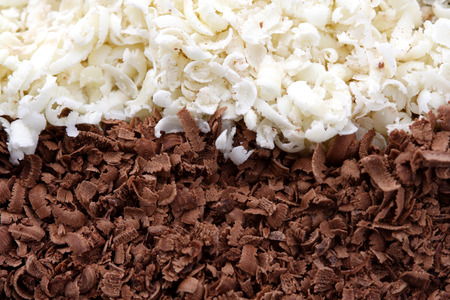 Close up of chocolate shavingsの写真素材