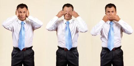 see, hear, speak no evilの写真素材