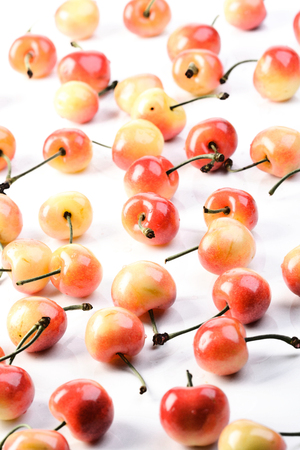 Cherries on white background - close upの写真素材