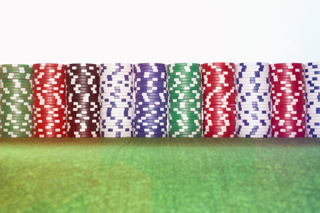Stacks of gambling chipsの写真素材