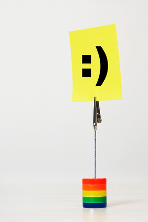 Smiley icon reminder noteの写真素材