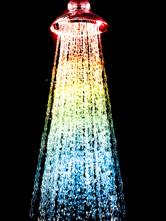 Water running from shower headの写真素材