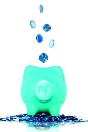 Blue Alternative Piggy Bankの写真素材