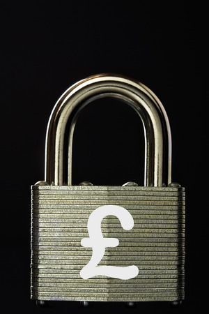 Padlock with GBP symbolの写真素材