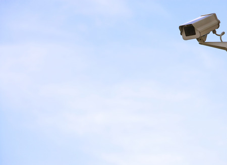 Security camera on wallの写真素材
